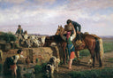 The watering trough by Filippo Palizzi — hand-painted landscape oil painting reproduction on canvas