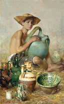 The watermaker by Vincenzo Caprile — female oil painting wall art, Realism
