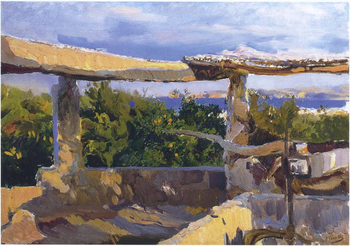 The waterwheel, Javea by Joaquín Sorolla — hand-painted botanical oil painting reproduction on canvas