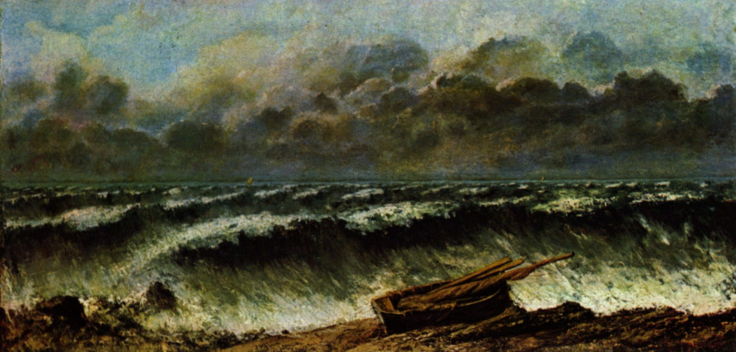 The Waves by Gustave Courbet, hand-painted landscape oil painting reproduction on canvas