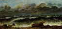 The Waves by Gustave Courbet, ships oil painting wall art, Realism
