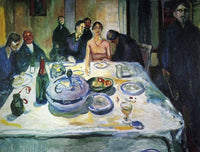 The Wedding of the Bohemian, Munch Seated on the Far Left by Edvard Munch — hand-painted portrait oil painting reproduction on canvas