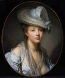 The White Hat by Jean-Baptiste Greuze — hand-painted portrait oil painting reproduction on canvas