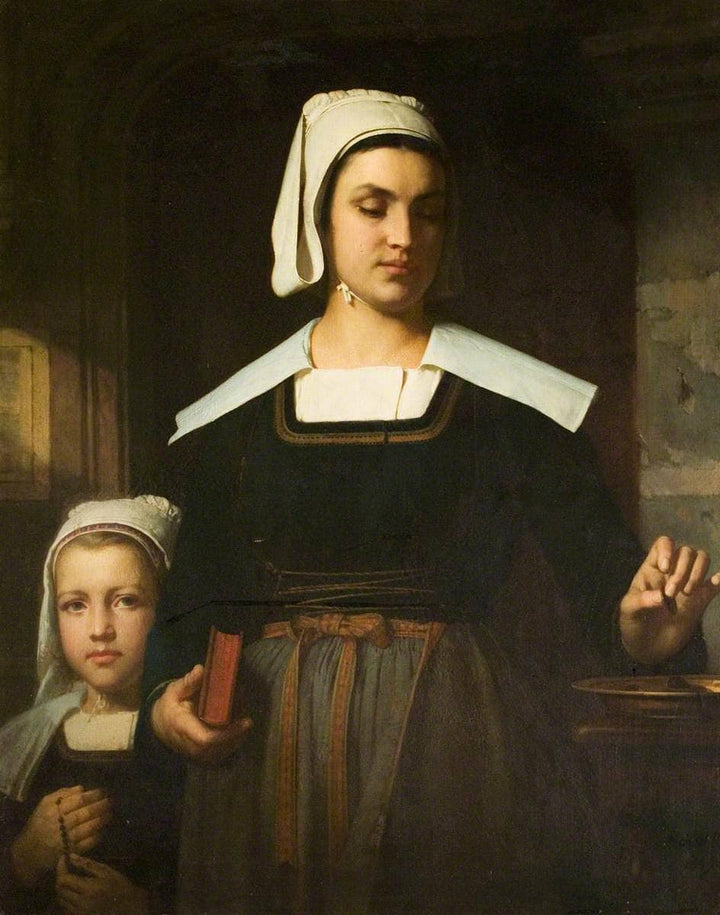 The Widow's Mite by Émile Auguste Hublin — hand-painted portrait oil painting reproduction on canvas