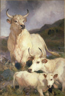 The Wild Cattle of Chillingham by Edwin Henry Landseer — hand-painted animal oil painting reproduction on canvas