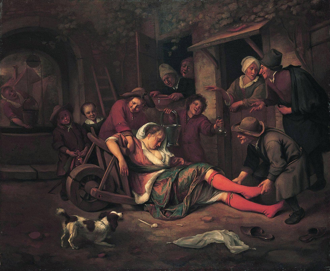 Wine is a Mocker by Jan Steen — hand-painted cultural oil painting reproduction on canvas