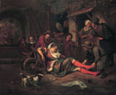 Wine is a Mocker by Jan Steen — group oil painting wall art, Baroque