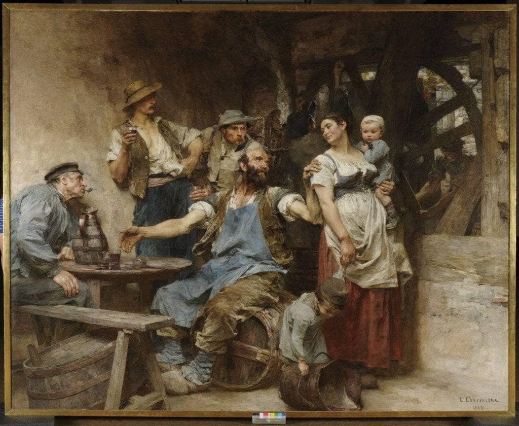 The wine by Léon Augustin Lhermitte — hand-painted portrait oil painting reproduction on canvas