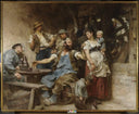 The wine by Léon Augustin Lhermitte — group oil painting wall art, Realism