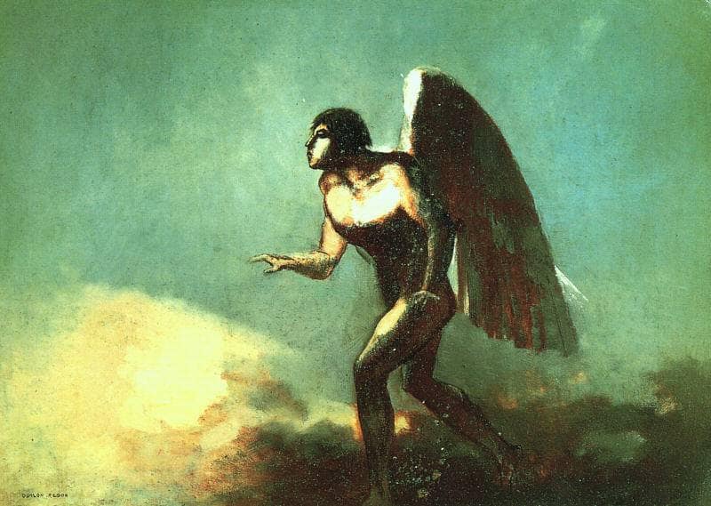The Winged Man (The Fallen Angel) by Odilon Redon — hand-painted cultural oil painting reproduction on canvas