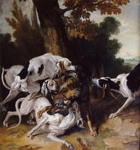 The Wolf Hunt by Jean-Baptiste Oudry — hand-painted animal oil painting reproduction on canvas