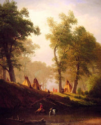 The Wolf River, Kansas by Albert Bierstadt — hand-painted botanical oil painting reproduction on canvas