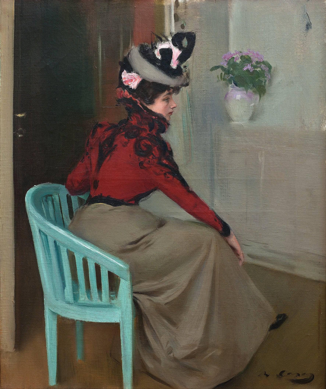 The woman from Paris by Ramon Casas — hand-painted portrait oil painting reproduction on canvas