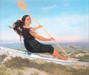 The Woman in a Podoscaphe by Gustave Courbet — ships oil painting wall art, Realism