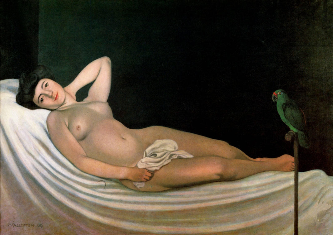 The Woman with the Parrot by Felix Vallotton — hand-painted portrait oil painting reproduction on canvas