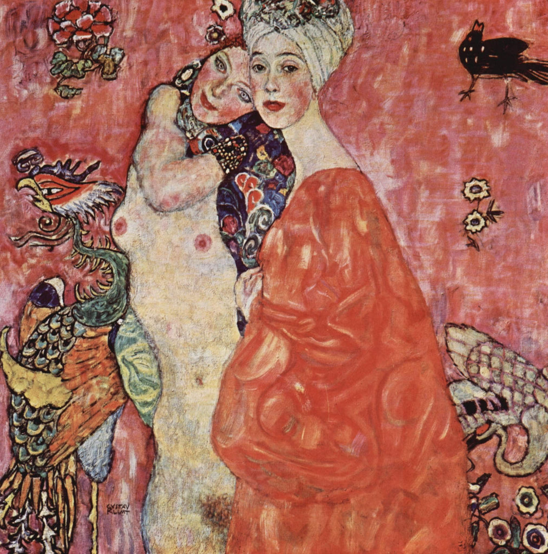 The Women Friends by Gustav Klimt — hand-painted abstract oil painting reproduction on canvas