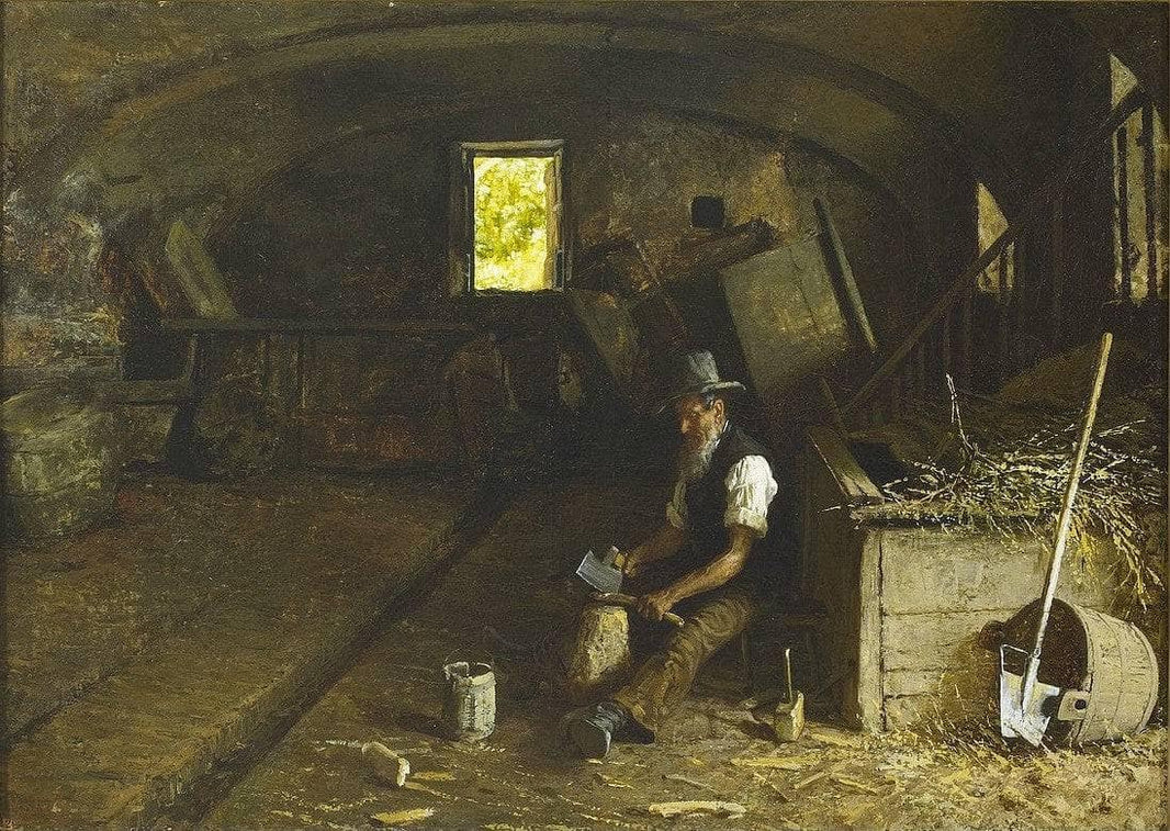 The woodcutter by Angelo Morbelli — hand-painted still oil painting reproduction on canvas