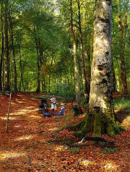 The Woodland Glade by Peder Mørk Mønsted — hand-painted landscape oil painting reproduction on canvas
