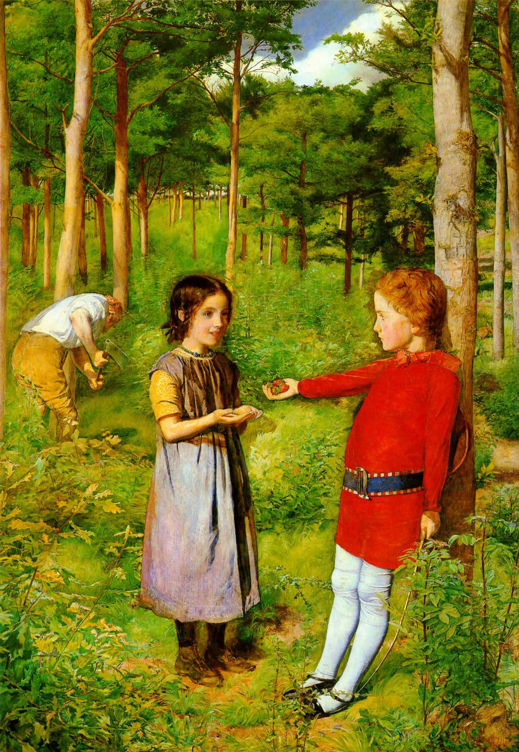 The Woodman's Daughter by John Everett Millais, hand-painted botanical oil painting reproduction on canvas