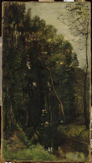 The woods and creek - Charles-Francois Daubigny