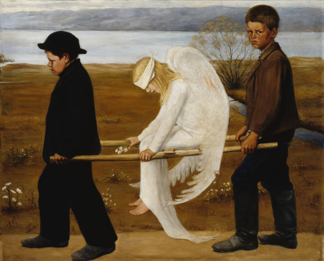 The Wounded Angel by Hugo Simberg, hand-painted landscape oil painting reproduction on canvas