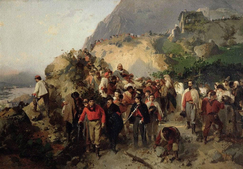 The Wounded Garibaldi after the Battle of Aspromonte on gallery wrap