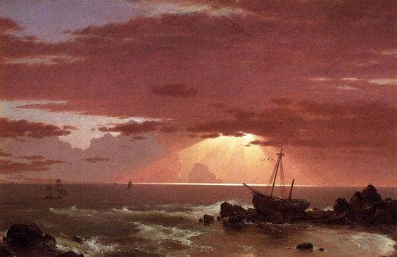 The Wreck by Frederic Edwin Church — hand-painted seascapes oil painting reproduction on canvas