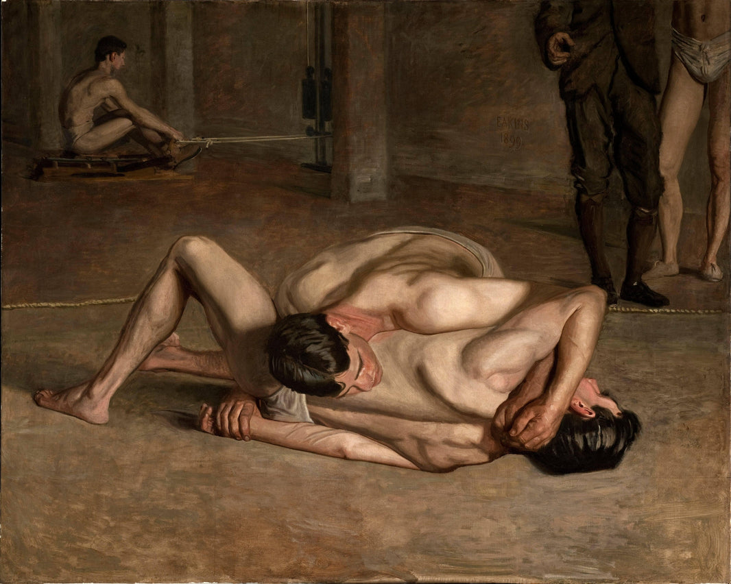 The Wrestlers by Thomas Eakins — hand-painted portrait oil painting reproduction on canvas