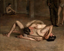 The Wrestlers by Thomas Eakins — hand-painted portrait oil painting reproduction on canvas