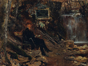 The writer Hermann Rollett at the waterfall - Anton Romako