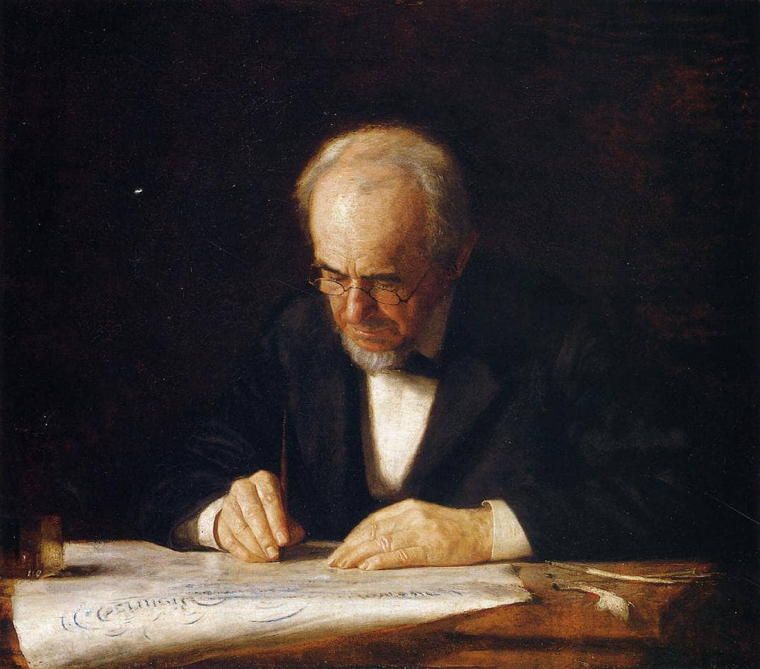 The Writing Master (Benjamin Eakins) by Thomas Eakins — hand-painted portrait oil painting reproduction on canvas