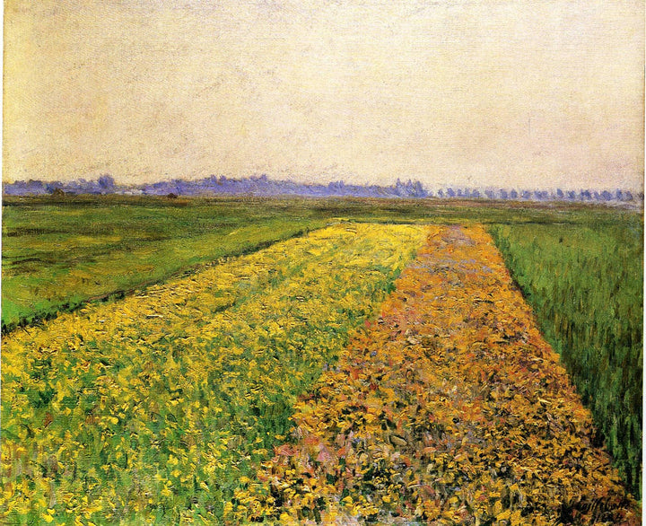 The Yellow Fields at Gennevilliers by Gustave Caillebotte — hand-painted botanical oil painting reproduction on canvas