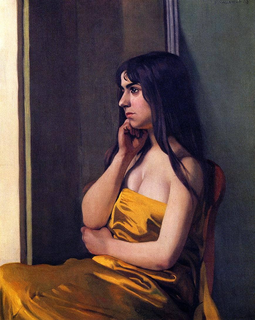 The Yellow Sheet by Felix Vallotton — hand-painted portrait oil painting reproduction on canvas