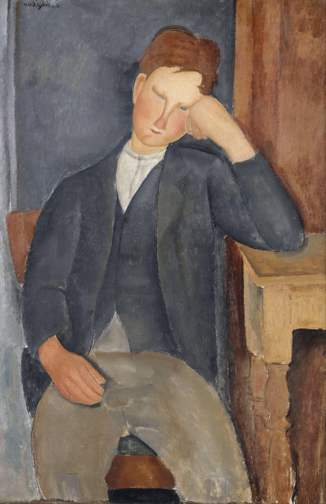 The young apprentice by Amedeo Modigliani — hand-painted portrait oil painting reproduction on canvas