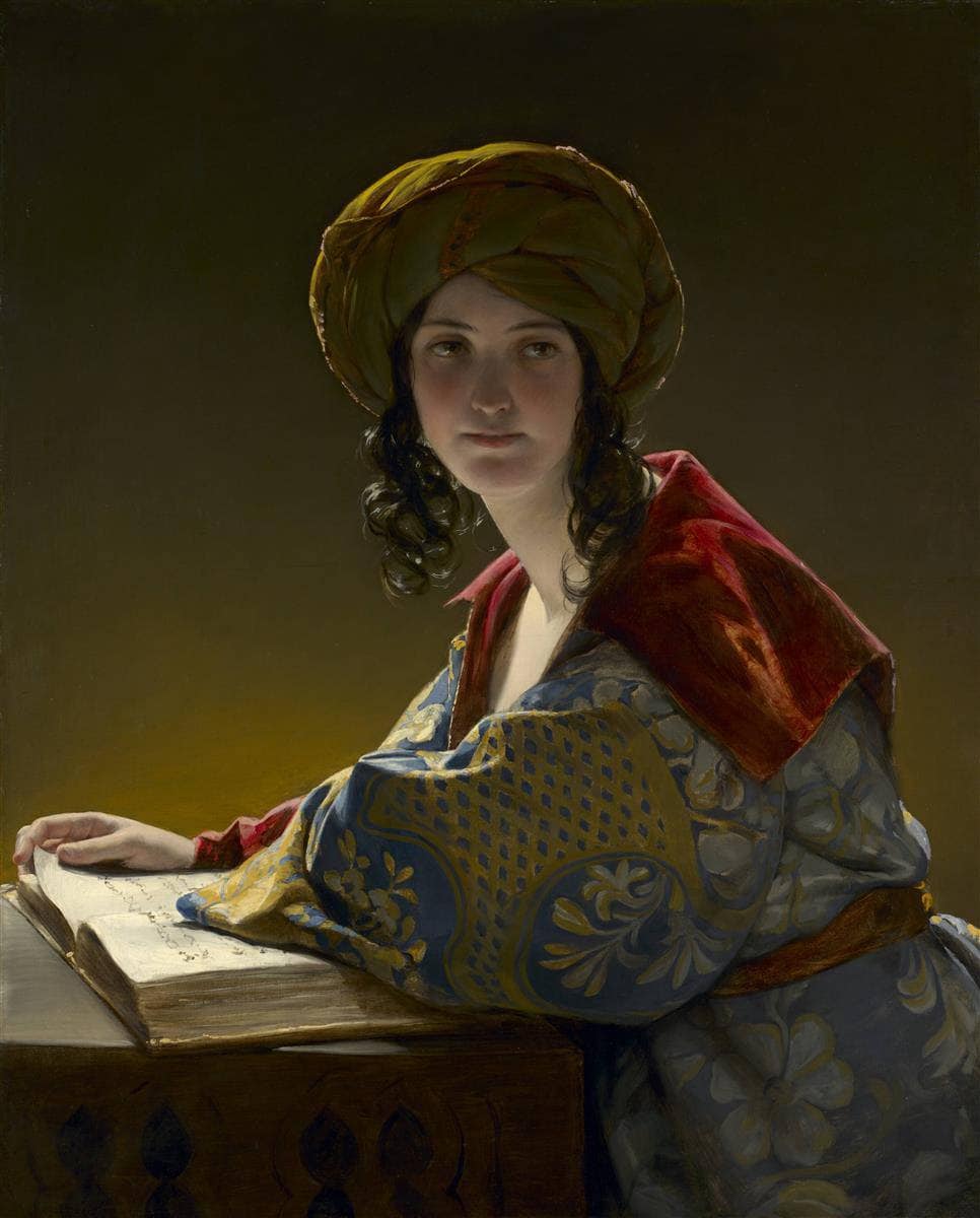 The young eastern woman by Friedrich von Amerling — hand-painted portrait oil painting reproduction on canvas