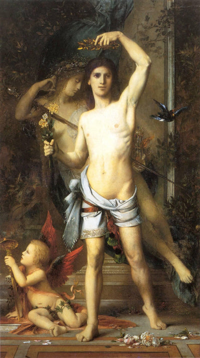The Young Man and Death in living room