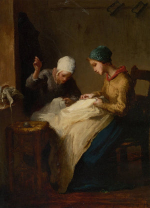 The Young Seamstress - Jean-Francois Millet