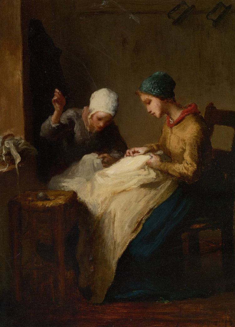 The Young Seamstress - Jean-Francois Millet