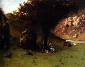 The Young Shepherdess - Gustave Courbet