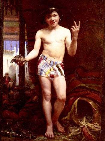 The Young Street Vendor by Charles Victor Thirion — hand-painted portrait oil painting reproduction on canvas