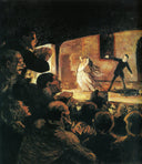 Theater by Honore Daumier — hand-painted cultural oil painting reproduction on canvas
