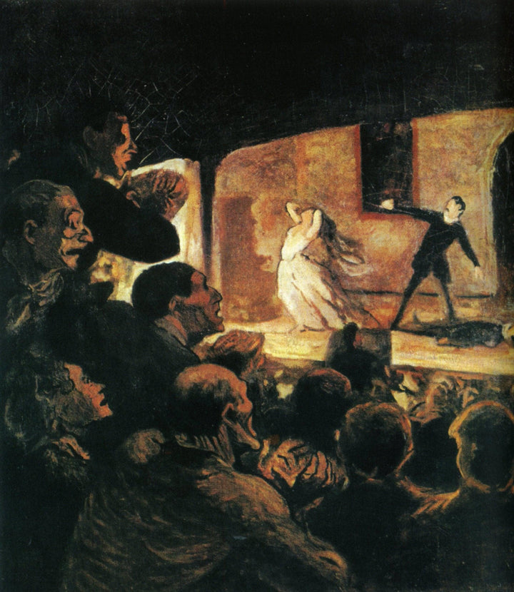 Theater by Honore Daumier — hand-painted cultural oil painting reproduction on canvas