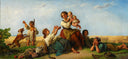 Joy of harvest by Theodor Leopold Weller, group oil painting wall art, Romanticism