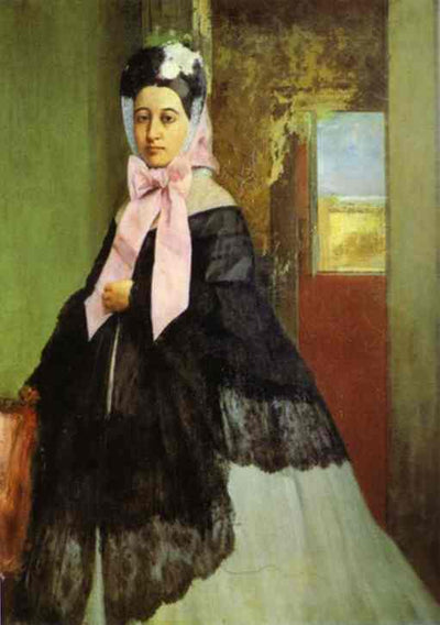 Therese de Gas, sister of the artist, later Madame Edmond Morbilli in living room