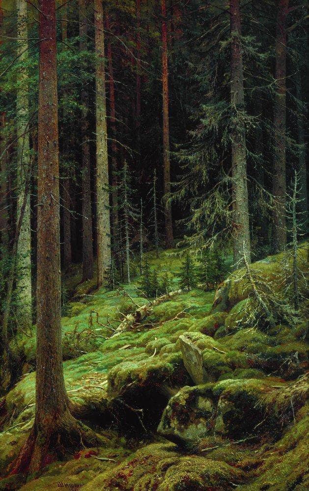 Thickets by Ivan Shishkin — hand-painted botanical oil painting reproduction on canvas