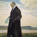 Thinker (Portrait of philisopher Ivan Ilyin) by Mikhail Nesterov — hand-painted portrait oil painting reproduction on canvas