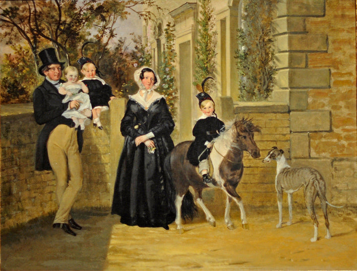 Thomas Dawson and His Family by John Frederick Herring Sr. — hand-painted portrait oil painting reproduction on canvas