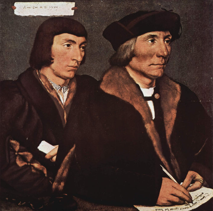 Thomas Godsalve of Norwich and his Son, John by Hans Holbein the Younger — hand-painted portrait oil painting reproduction on canvas