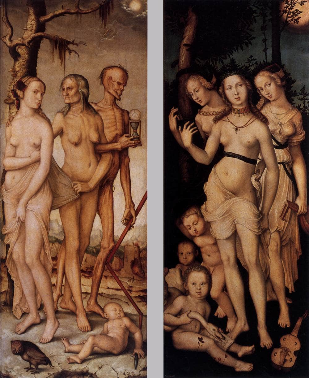 Three Ages of Man and Three Graces by Hans Baldung — hand-painted cultural oil painting reproduction on canvas