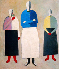Three Girls by Kazimir Malevich — hand-painted abstract oil painting reproduction on canvas